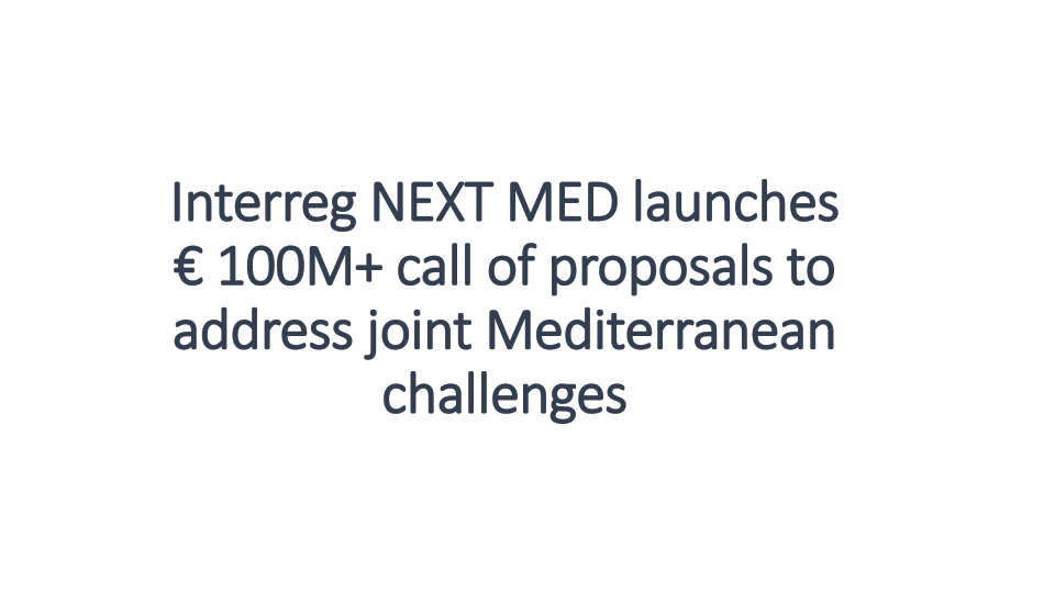 Interreg NEXT MED launches 001